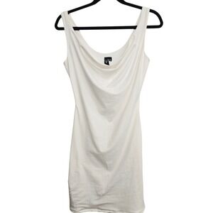Windsor White Cowl Neck Bodycon Dress Size M NWT Minimalist Clean Girl Bridal